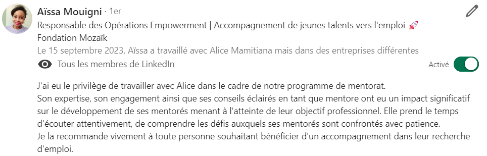 témoignage clients